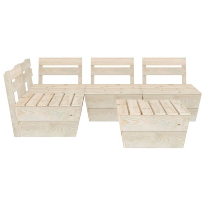 Set Divani da Giardino su Pallet 5 pz in Legno Abete Impregnato