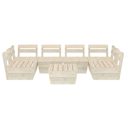 Set Divani da Giardino su Pallet 7 pz in Legno Abete Impregnato