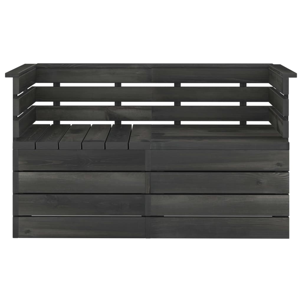 Divano da Giardino 2 Posti su Pallet Grigio Scuro Massello Pino