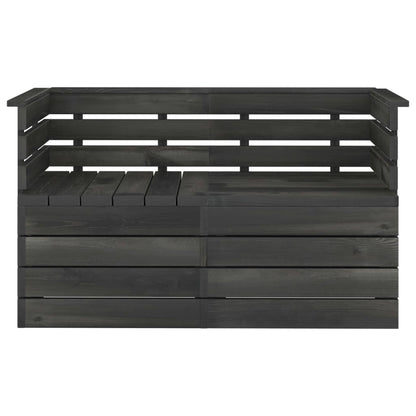 Divano da Giardino 2 Posti su Pallet Grigio Scuro Massello Pino