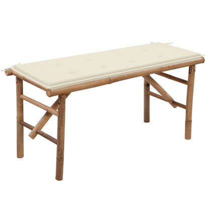 Panca da Giardino Pieghevole con Cuscino 118 cm in BambÃ¹
