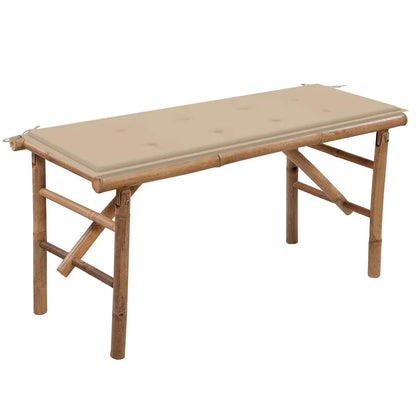 Panca da Giardino Pieghevole con Cuscino 118 cm in BambÃ¹