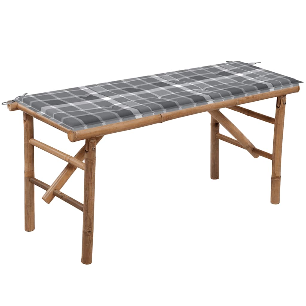 Panca da Giardino Pieghevole con Cuscino 118 cm in BambÃ¹