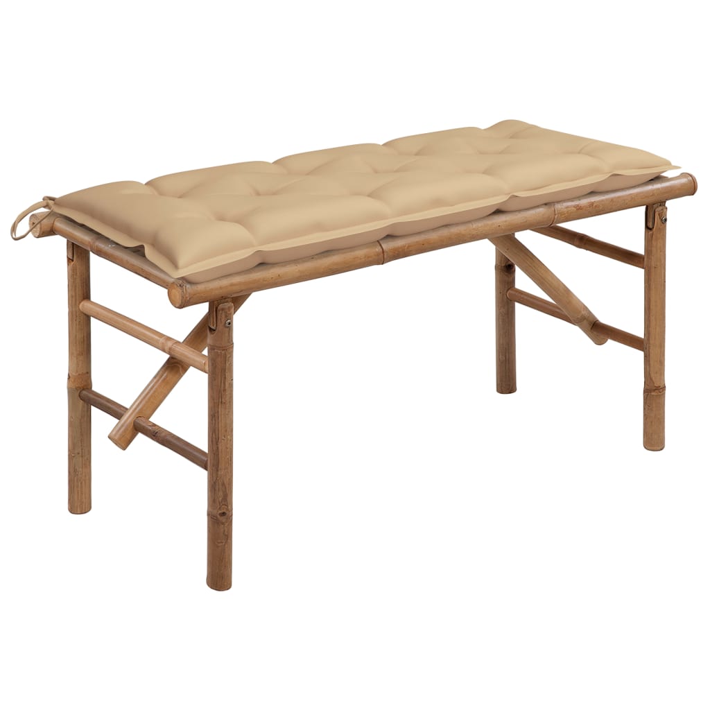 Panca da Giardino Pieghevole con Cuscino 118 cm in BambÃ¹