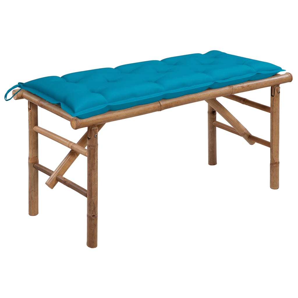Panca da Giardino Pieghevole con Cuscino 118 cm in BambÃ¹