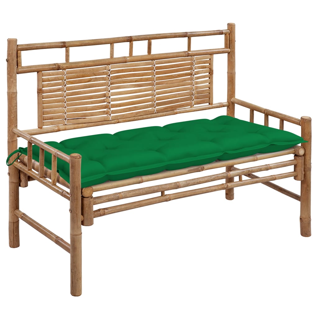 Panca da Giardino con Cuscino 120 cm in BambÃƒÂ¹