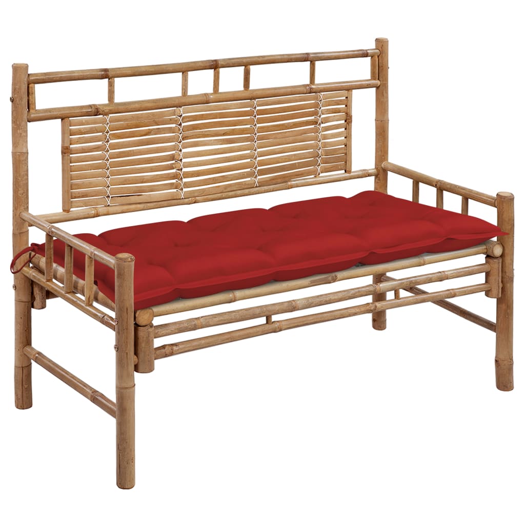 Panca da Giardino con Cuscino 120 cm in BambÃƒÂ¹