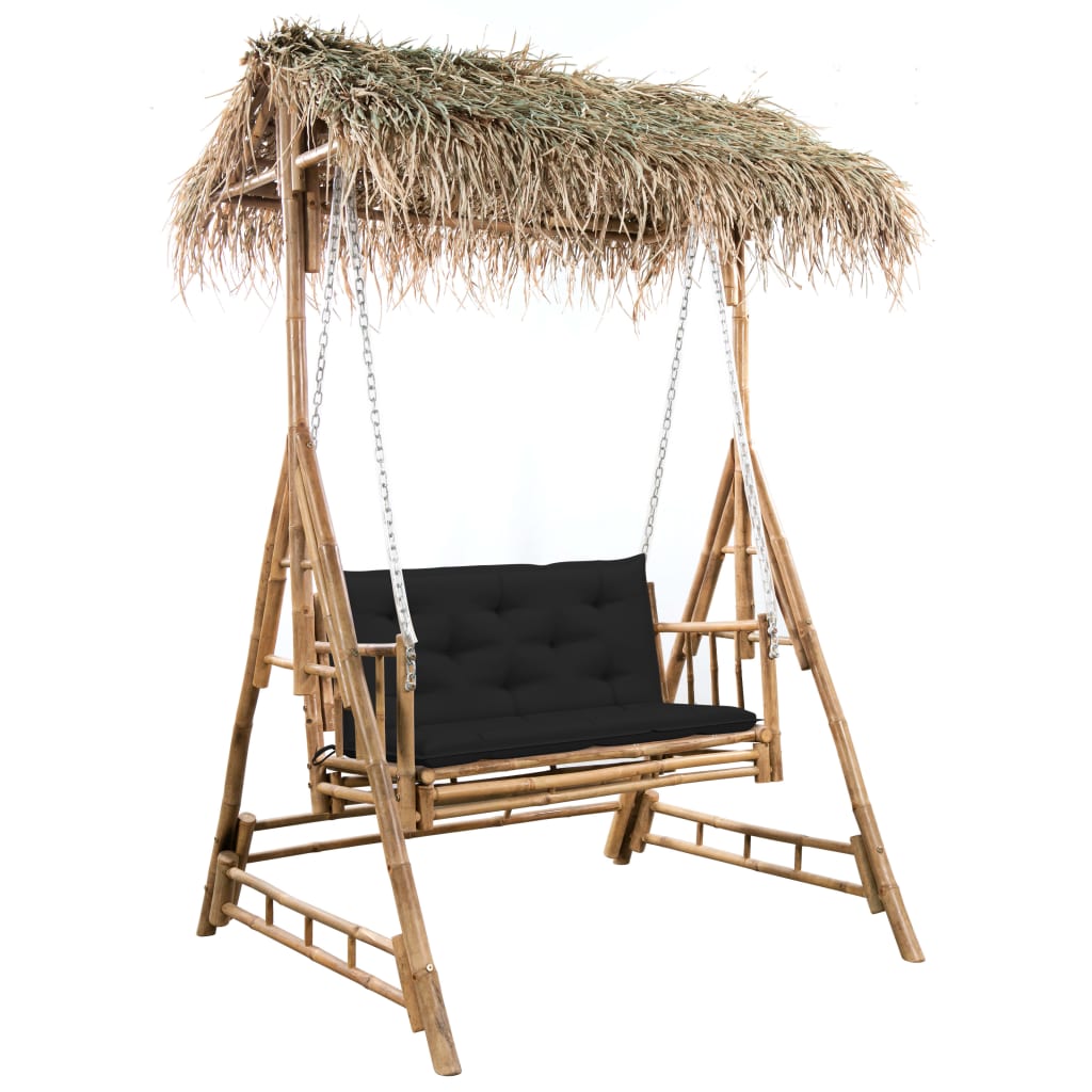 Dondolo da Giardino 2 Posti Cuscini Foglie di Palma 202cm BambÃ¹