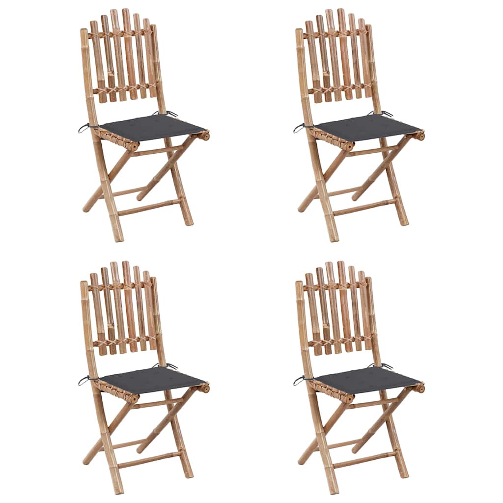 Set da Pranzo da Giardino 5 pz Pieghevole con Cuscini in BambÃ¹
