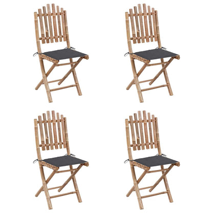 Set da Pranzo da Giardino 5 pz Pieghevole con Cuscini in BambÃ¹