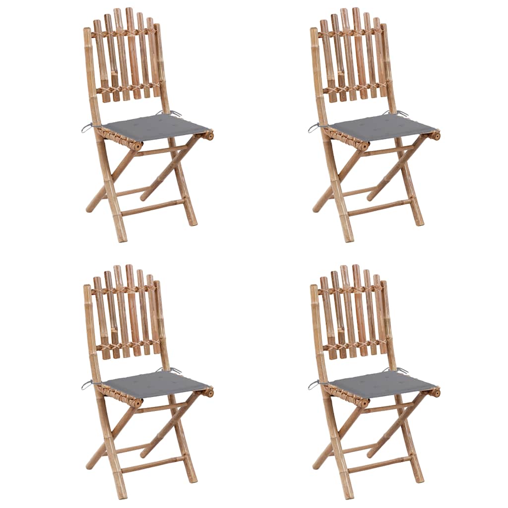 Set da Pranzo da Giardino 5 pz Pieghevole con Cuscini in BambÃ¹