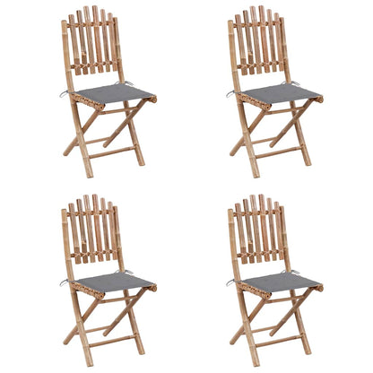 Set da Pranzo da Giardino 5 pz Pieghevole con Cuscini in BambÃ¹