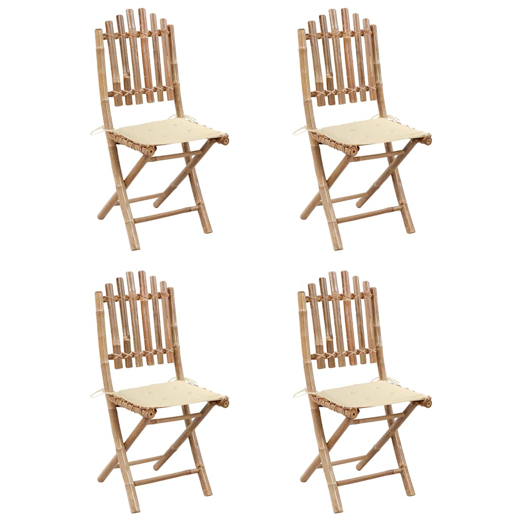 Set da Pranzo da Giardino 5 pz Pieghevole con Cuscini in BambÃ¹