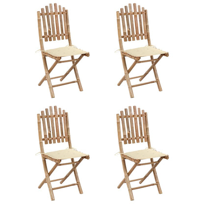 Set da Pranzo da Giardino 5 pz Pieghevole con Cuscini in BambÃ¹