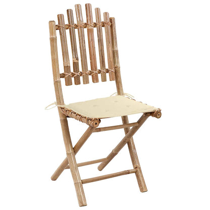 Set da Pranzo da Giardino 5 pz Pieghevole con Cuscini in BambÃ¹