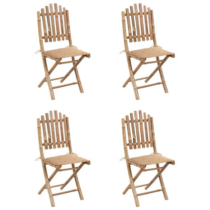 Set da Pranzo da Giardino 5 pz Pieghevole con Cuscini in BambÃ¹