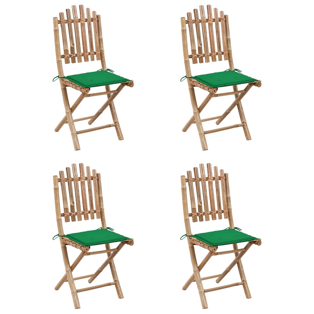 Set da Pranzo da Giardino 5 pz Pieghevole con Cuscini in BambÃ¹