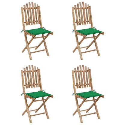 Set da Pranzo da Giardino 5 pz Pieghevole con Cuscini in BambÃ¹