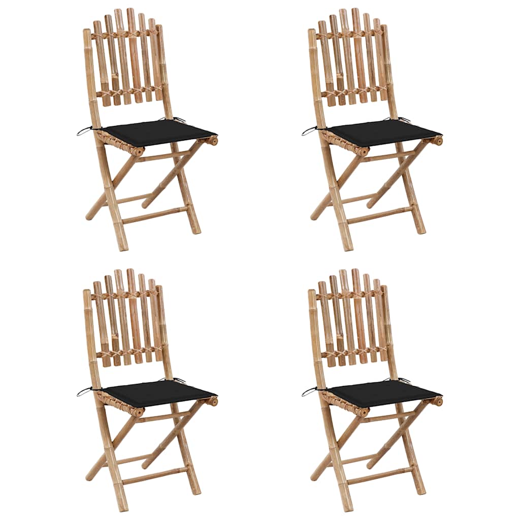 Set da Pranzo da Giardino 5 pz Pieghevole con Cuscini in BambÃ¹