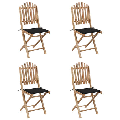 Set da Pranzo da Giardino 5 pz Pieghevole con Cuscini in BambÃ¹