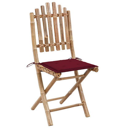 Set da Pranzo da Giardino 5 pz Pieghevole con Cuscini in BambÃ¹