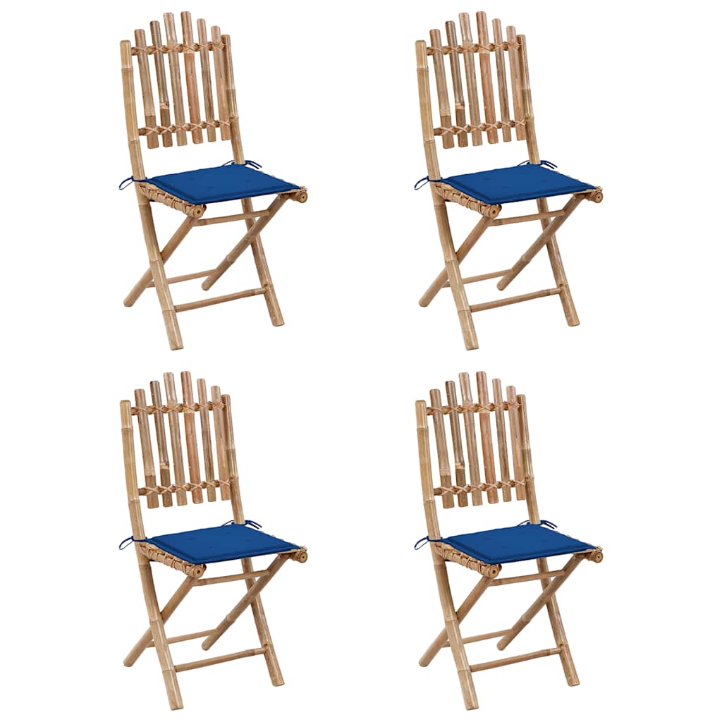 Set da Pranzo da Giardino 5 pz Pieghevole con Cuscini in BambÃ¹