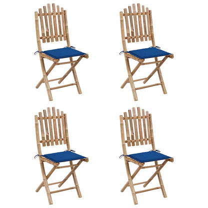 Set da Pranzo da Giardino 5 pz Pieghevole con Cuscini in BambÃ¹