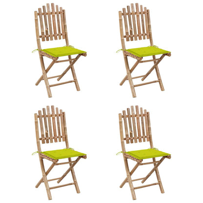 Set da Pranzo da Giardino 5 pz Pieghevole con Cuscini in BambÃ¹
