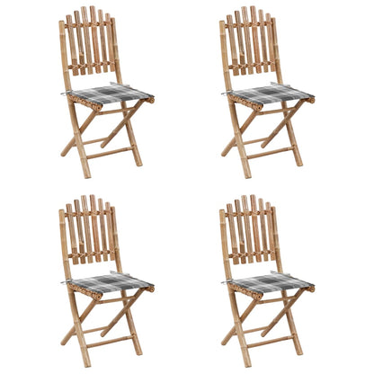 Set da Pranzo da Giardino 5 pz Pieghevole con Cuscini in BambÃ¹