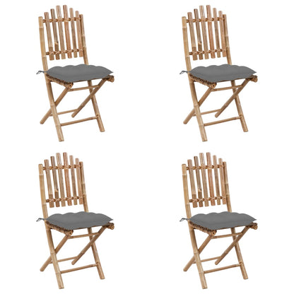 Set da Pranzo da Giardino 5 pz Pieghevole con Cuscini in BambÃ¹
