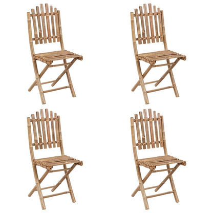 Set da Pranzo da Giardino 5 pz Pieghevole con Cuscini in BambÃ¹