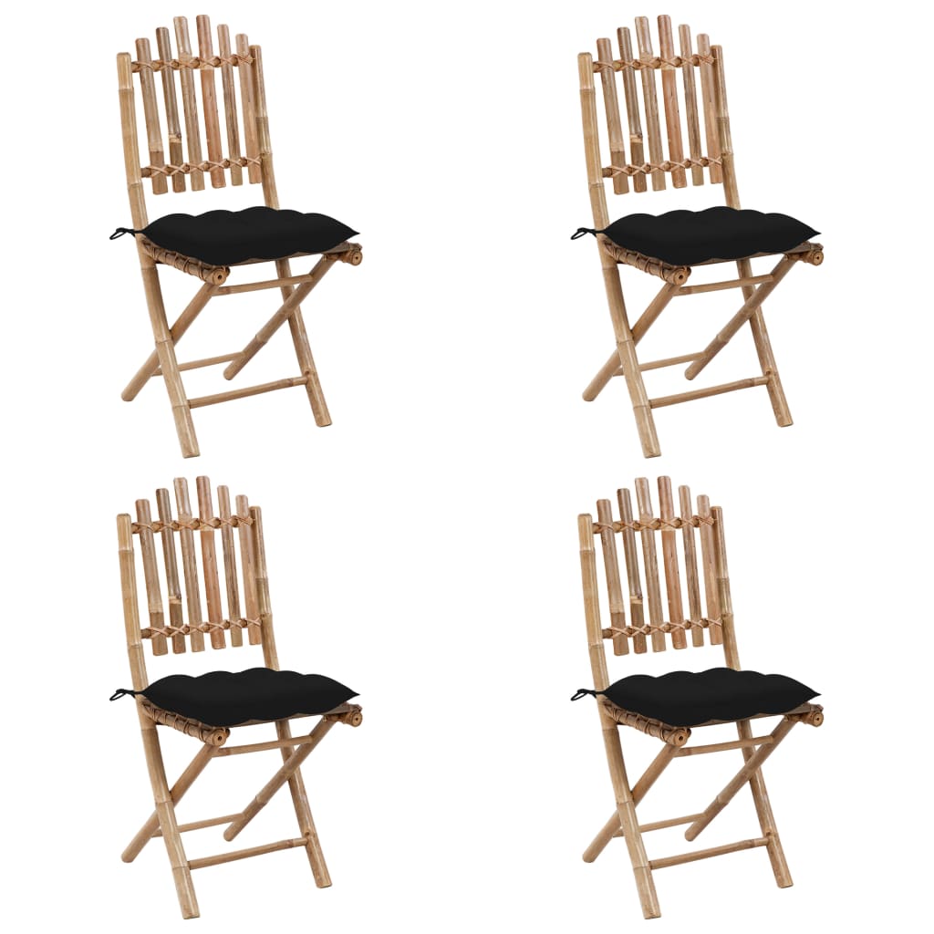 Set da Pranzo da Giardino 5 pz Pieghevole con Cuscini in BambÃ¹