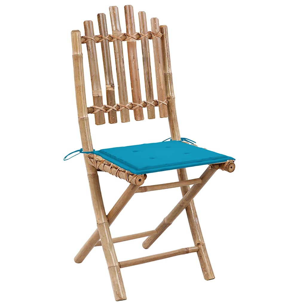Sedie da Giardino Pieghevoli 2 pz con Cuscini in BambÃƒÂ¹
