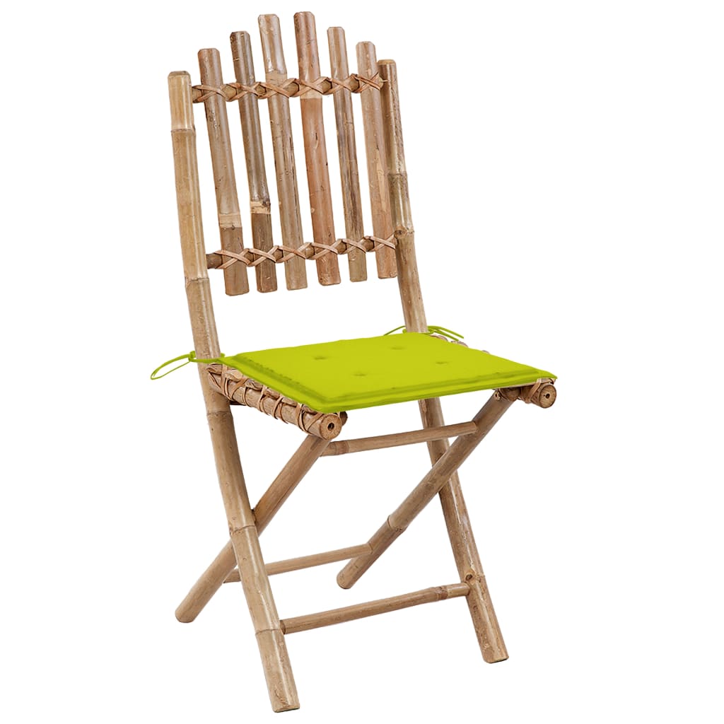 Sedie da Giardino Pieghevoli 2 pz con Cuscini in BambÃƒÂ¹