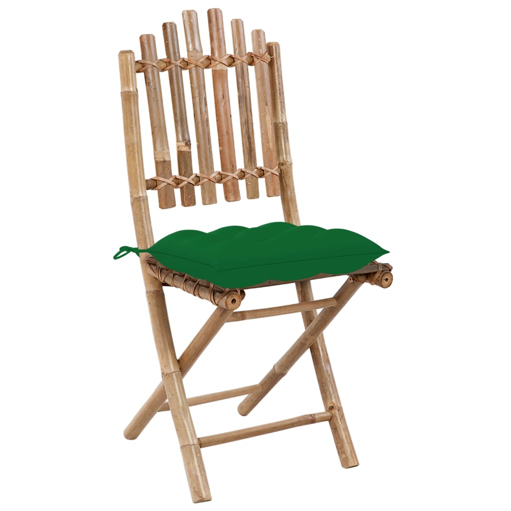 Sedie da Giardino Pieghevoli 2 pz con Cuscini in BambÃƒÂ¹