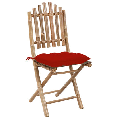 Sedie da Giardino Pieghevoli 2 pz con Cuscini in BambÃƒÂ¹