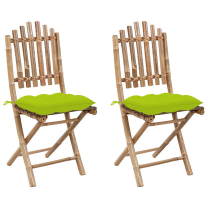 Sedie da Giardino Pieghevoli 2 pz con Cuscini in BambÃƒÂ¹