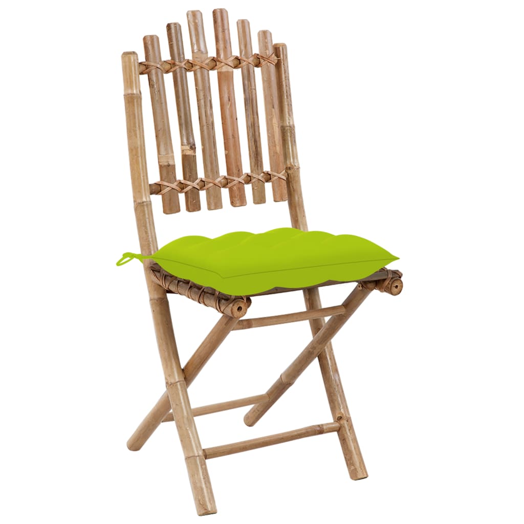 Sedie da Giardino Pieghevoli 2 pz con Cuscini in BambÃƒÂ¹
