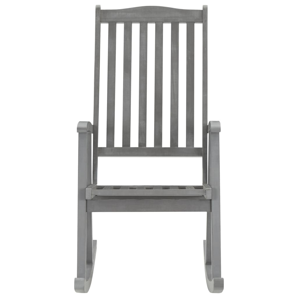 3064217 Rocking Chair with Cushions Grey Solid Acacia Wood (311845+47540)