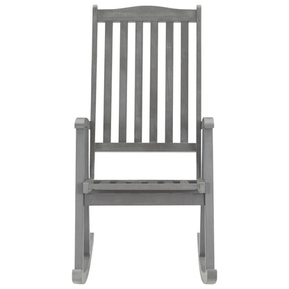 3064217 Rocking Chair with Cushions Grey Solid Acacia Wood (311845+47540)