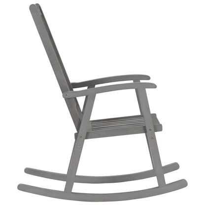 3064217 Rocking Chair with Cushions Grey Solid Acacia Wood (311845+47540)