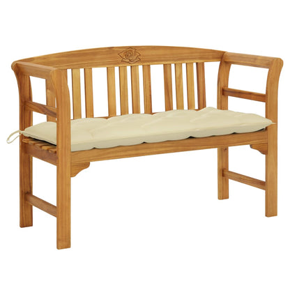 Panca da Giardino con Cuscino 120 cm in Massello di Acacia