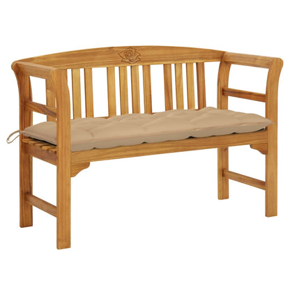Panca da Giardino con Cuscino 120 cm in Massello di Acacia