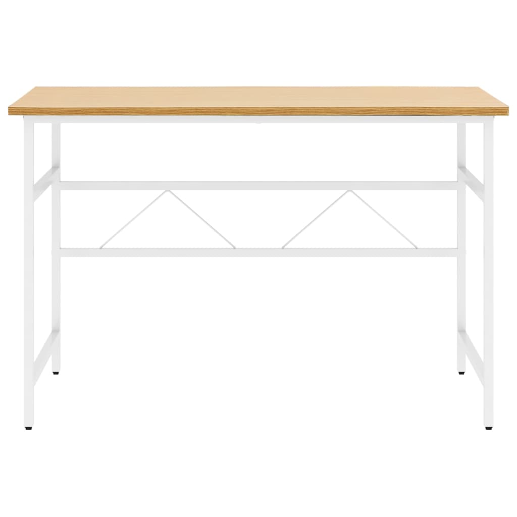 Scrivania Computer Bianca Rovere Chiaro 105x55x72cm MDF Metallo