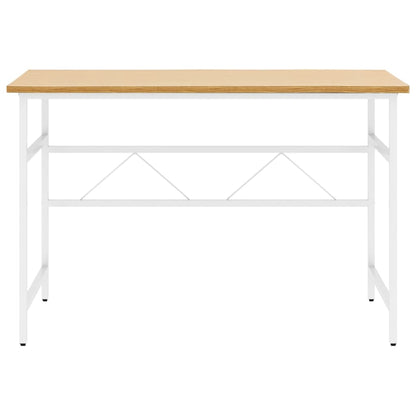 Scrivania Computer Bianca Rovere Chiaro 105x55x72cm MDF Metallo