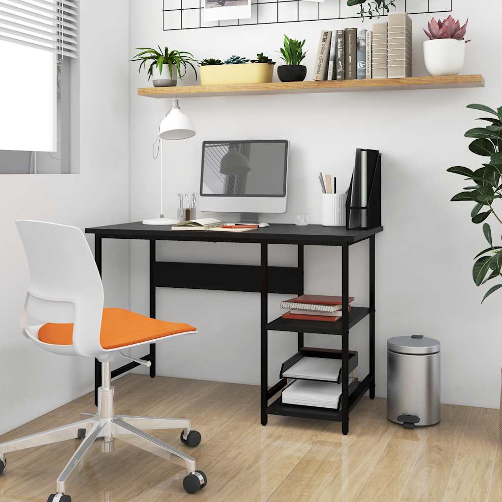 Scrivania per Computer Nera 105x50x72 cm in MDF e Metallo