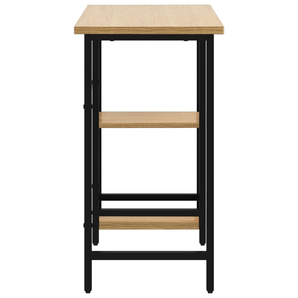 Scrivania Computer Nera e Rovere Chiaro 80x40x72cm MDF Metallo