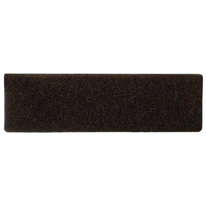 Tappetini per scale autoadesivi 15 pz 65x21x4 cm marrone scuro bordo rettangolare