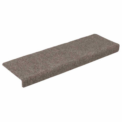 Tappetini per scale autoadesivi 15 pz 65x21x4 cm beige bordo rettangolare