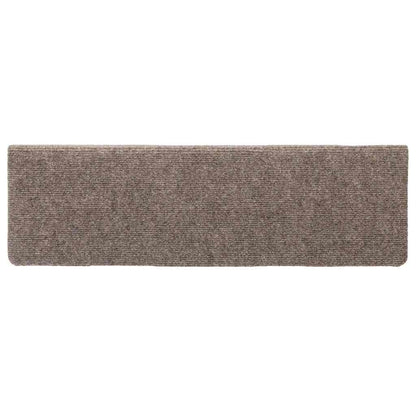 Tappetini per scale autoadesivi 15 pz 65x21x4 cm beige bordo rettangolare